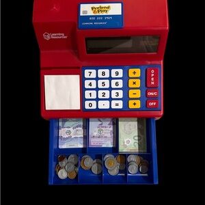 Learning Resources Pretend & Play Cash Register - Red and Blue like New